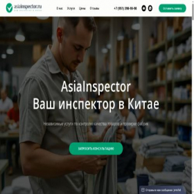 Скриншот главной страницы сайта asiainspector.ru