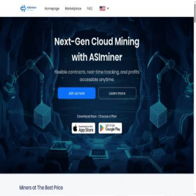 Скриншот главной страницы сайта asiminer.cloud