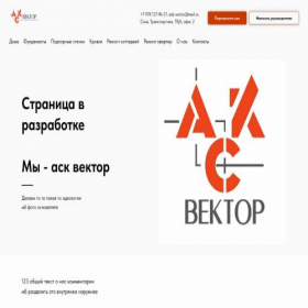 Скриншот главной страницы сайта ask-vector.ru