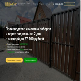 Скриншот главной страницы сайта astor54.ru