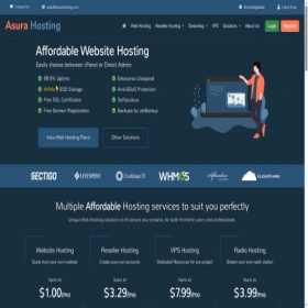 Скриншот главной страницы сайта asurahosting.com