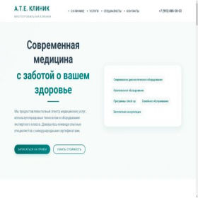 Скриншот главной страницы сайта ate-clinic.ru