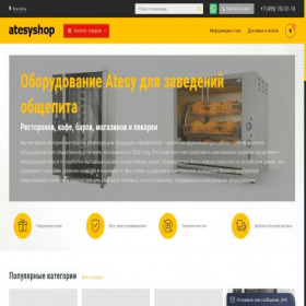 Скриншот главной страницы сайта atesyshop.ru