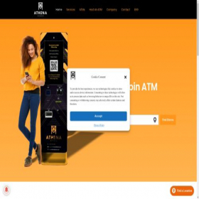 Скриншот главной страницы сайта athenabitcoin.com