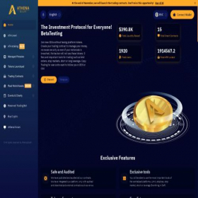 Скриншот главной страницы сайта athenadexfi.io
