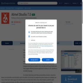 Скриншот главной страницы сайта atmel-studio.software.informer.com