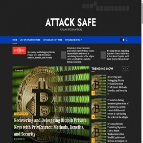 Скриншот главной страницы сайта attacksafe.ru