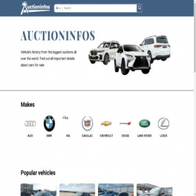 Скриншот главной страницы сайта auctioninfos.com