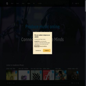 Скриншот главной страницы сайта audiotool.com