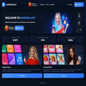 Скриншот главной страницы сайта auroraluck.com