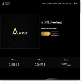 Скриншот главной страницы сайта aurous.finance