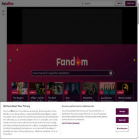 Скриншот главной страницы сайта auth.fandom.com