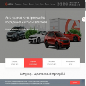 Скриншот главной страницы сайта autogroup.by