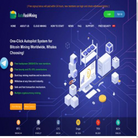 Скриншот главной страницы сайта autohashmining.com