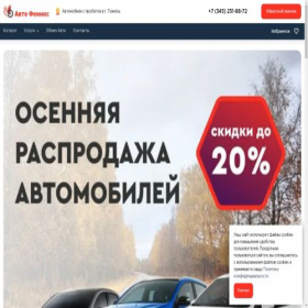 Скриншот главной страницы сайта autophoenix-tmn.ru