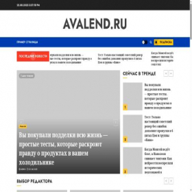 Скриншот главной страницы сайта avalend.ru