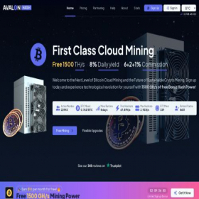 Скриншот главной страницы сайта avalonhash.io