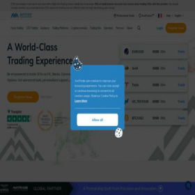 Скриншот главной страницы сайта avatrade.com