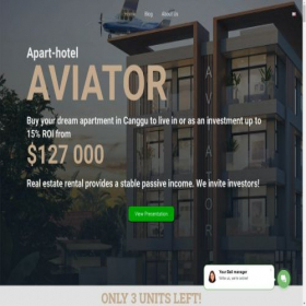 Скриншот главной страницы сайта aviatorbali.com