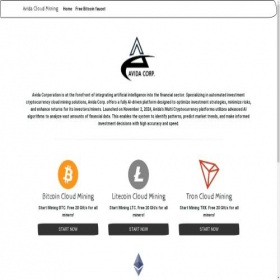 Скриншот главной страницы сайта avidacloudmining.com