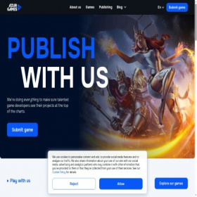 Скриншот главной страницы сайта azurgames.com
