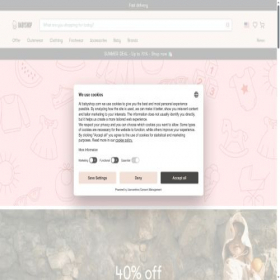 Скриншот главной страницы сайта babyshop.com