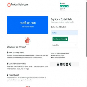 Скриншот главной страницы сайта backfund.com