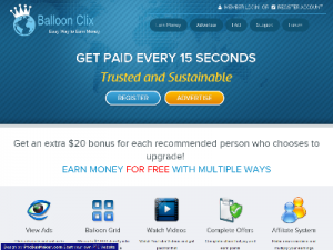 Скриншот главной страницы сайта balloonclix.com