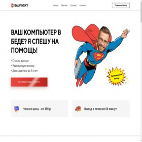 Скриншот главной страницы сайта balvinsky.ru