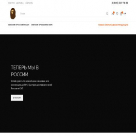 Скриншот главной страницы сайта bape-russia.ru