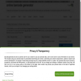 Скриншот главной страницы сайта barcode-generator.de