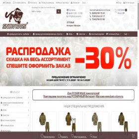 Скриншот главной страницы сайта bars-snow.ru