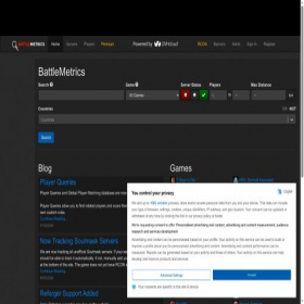 Скриншот главной страницы сайта battlemetrics.com