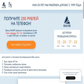 Скриншот главной страницы сайта bauer-promo.ru