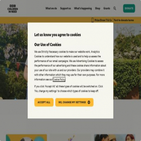 Скриншот главной страницы сайта bbcchildreninneed.co.uk