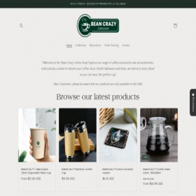 Скриншот главной страницы сайта beancrazy.shop