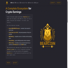 Скриншот главной страницы сайта bearcoin.cc