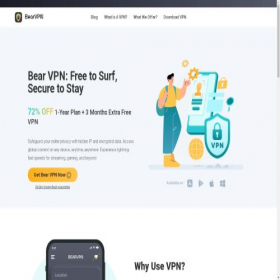 Скриншот главной страницы сайта bearvpn.com