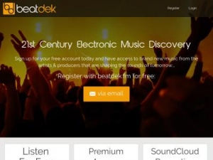 Скриншот главной страницы сайта beatdek.fm