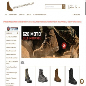 Скриншот главной страницы сайта bellevillebootshop.com