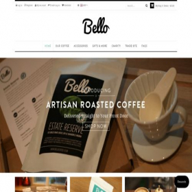 Скриншот главной страницы сайта bello-coffee.myshopify.com