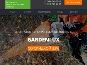 Скриншот главной страницы сайта benzosaws.ru