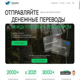 Скриншот главной страницы сайта berezka-payments.com