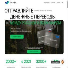 Скриншот главной страницы сайта berezka-payments.ru