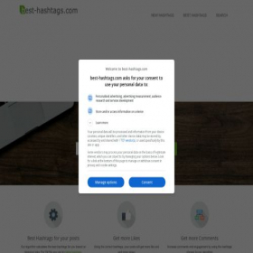 Скриншот главной страницы сайта best-hashtags.com