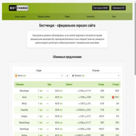 Скриншот главной страницы сайта bestchange.digital