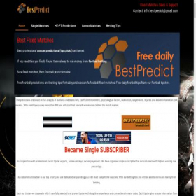 Скриншот главной страницы сайта bestpredict.sportal.tips