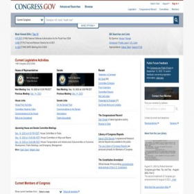 Скриншот главной страницы сайта beta.congress.gov
