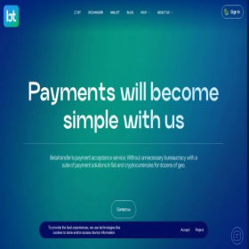 Скриншот главной страницы сайта betatransfer.io