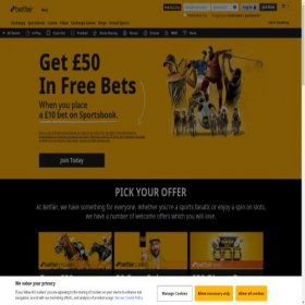 Скриншот главной страницы сайта betfair.com